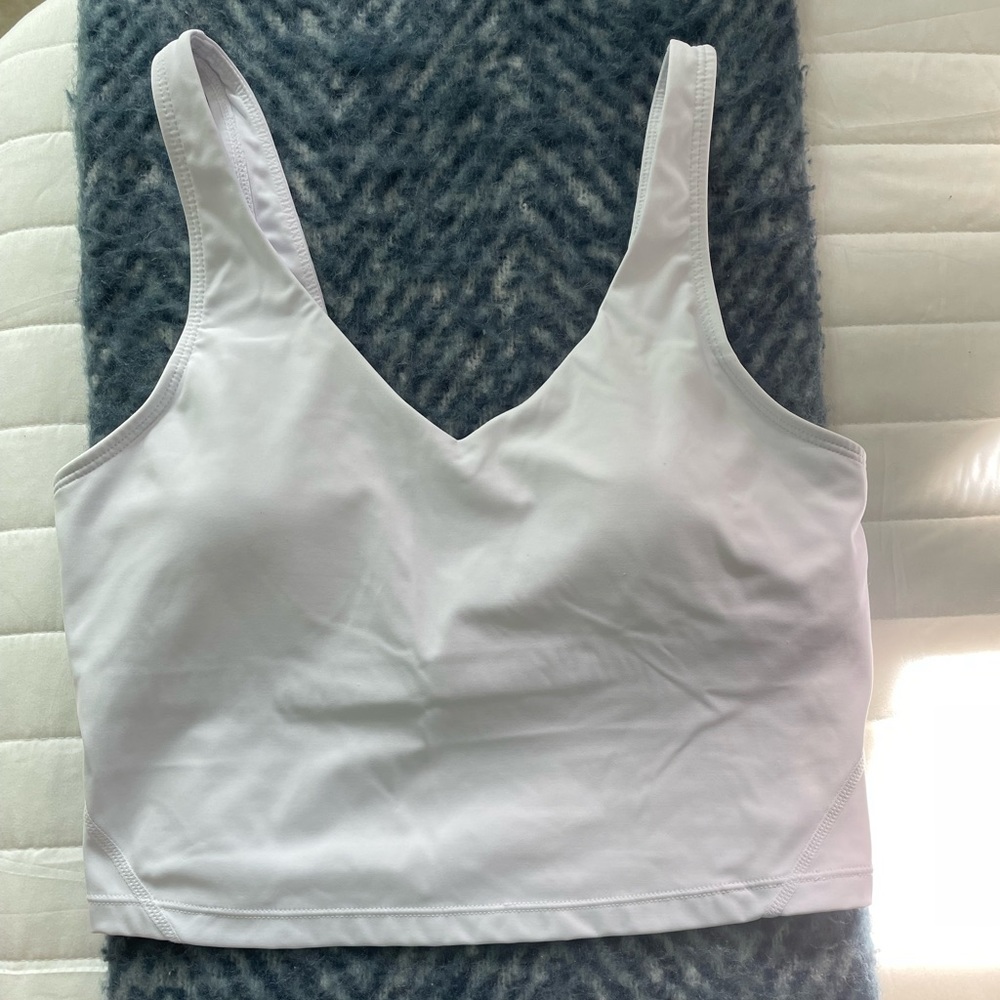 White long line sports bra size M